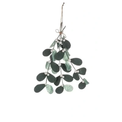 Image of Shoeless Joe Felt Mistletoe Branch Christmas Tree Decoration