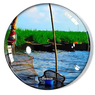 Image of Benin Fridge Magnet Refrigerator Freezer Souvenir Decoration Sticker Glass Crafts