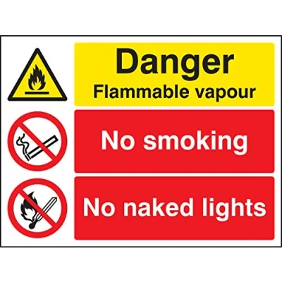 Image of Multi Message Signs Danger flammable vapour no smoking naked lights Rigid Plastic