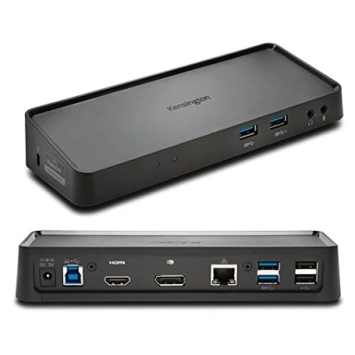 Image of Kensington USB 3.0 Docking Station SD3650 Dual Display Universal Laptop with DisplayPort++ &amp; HDMI outputs, 6 ports (K33997WW)