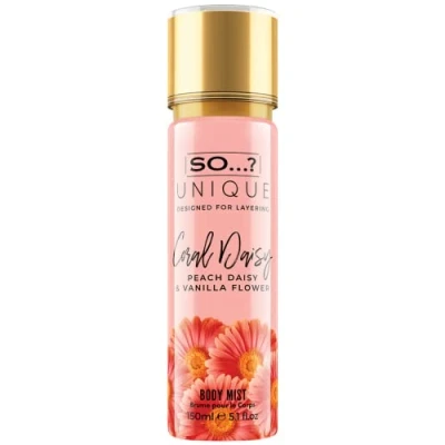Image of So…? Unique Womens Coral Daisy Body Mist Fragrance Spray 150ml