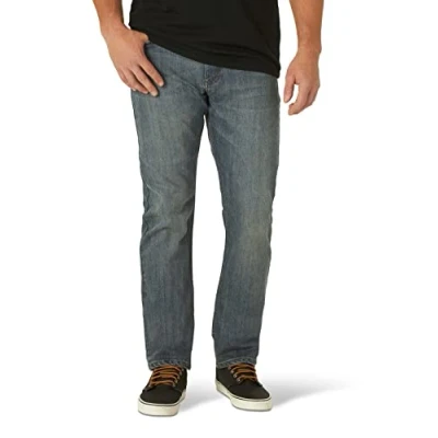 Image of Wrangler Men&#039;s Free to Stretch Athletic Fit Jean, Mediterranean, 36W x 32L