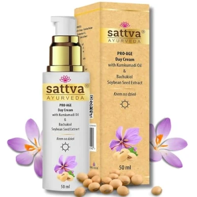 Image of Sattva Face Cream for Men and Women Anti Wrinkle Pro Age Day with Kumkumadi Oil Ageing Moisturiser