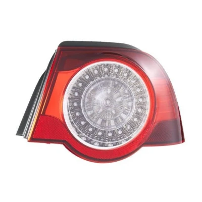 Image of 1Q0945096G, 1Q0945096K Rear light HELLA 2VA 009 246 141 Right Outer section LED 12V Crystal clear, red with bulb holder VOLKSWAGEN: Eos