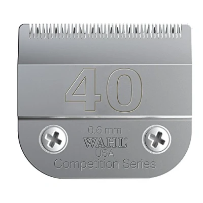 Image of Wahl Competition Blade, Number 40, Full Tooth, Blade Set Animal Clipper, 0.6mm, Replacement Blades, Spare Clipper Pet Spares, Stainless Steel, Rust Resistant, Precise Cutting