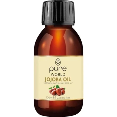 Image of Pure World Natural Jojoba Oil 100% and Undiluted 100ml. Cold Freshly Pressed Premium Quality Skin, Nails, Body Face, Vegan…