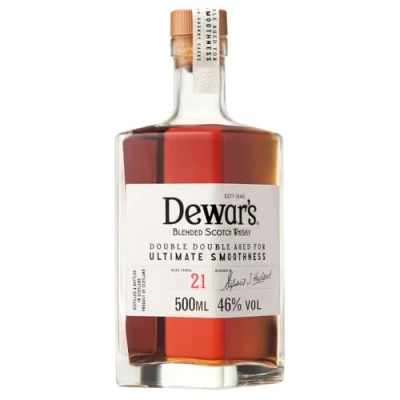 Image of Dewar&#039;s Double 21 Year Old Blended Scotch Whisky, 46% ABV, 50cl, with Gift Box, Finished in Oloroso Sherry Casks, 500ml