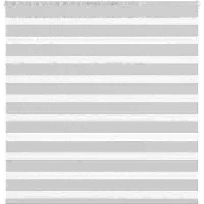 Image of vidaXL Zebra Blind Light Grey 140x150 cm Fabric Width 135.9 Polyester