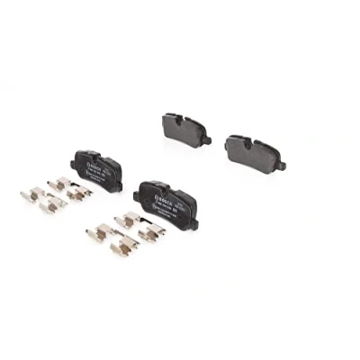 Image of LR012993, LR015519, LR016808, LR021316, LR032377 Brake pad set BOSCH 0 986 494 636 Low Metallic with anti squeak plate spring