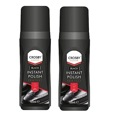 Image of Karrma Ltd. Crosby Shoe Polish Black 100ml Instant Water Ressistant Pack of 2