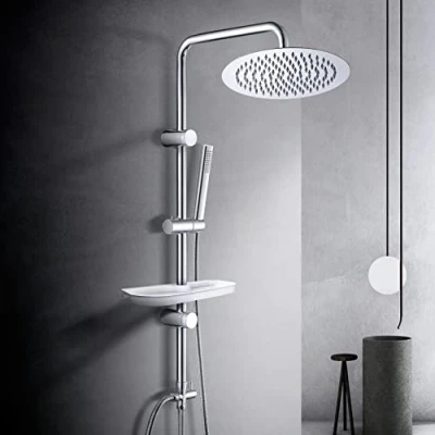 Image of Görbach Rain Shower Set System with Shelf Chrome Without Fitting (D30)