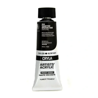 Image of Daler Rowney Cryla Acrylic 75 ml Van Dyke Brown Hue, Professional Artists