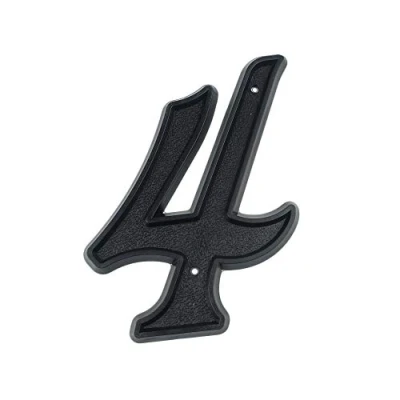 Image of HASWARE House Number 5.5 inch (139mm) Modern Door Numbers Street Home Address Numerals,Black ABS Plastic (4)