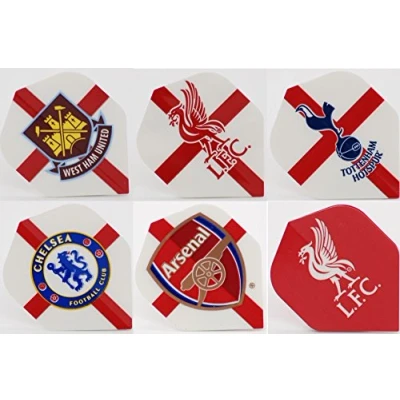 Image of Bullydarts Football Dart Flights West Ham, Liverpool, Tottenham, Chelsea, Arsenal (Chelsea, 3 sets)