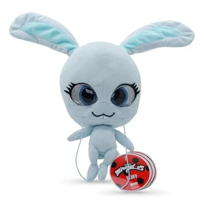 Image of Miraculous Ladybug Kwami Mon Ami Fluff, 9 inch Rabbit Plush Toys for Kids, Super Soft Stuffed Toy with Resin Eyes, High Glitter and Gloss, Detailed Stitching Finishes (Wyncor)