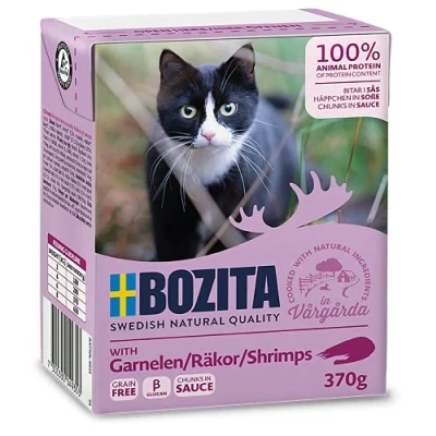 Image of BOZITA Nassfutter HÄPPCHEN in Soße mit Garnelen 370g für Katzen