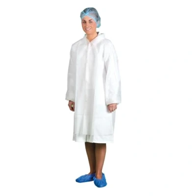 Image of Portwest Disposable Visitors Coat PP, Color: White, Size: L, D118WHRL