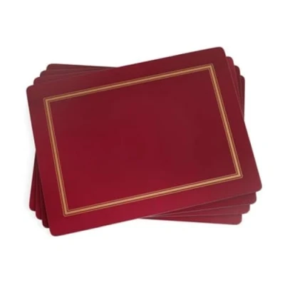 Image of Portmeirion Home &amp; Gifts Pimpernel Classic Burgundy Placemats Set of 4 (Large), Red