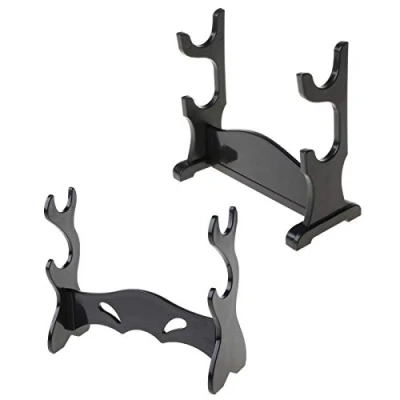 Image of Acrylic Bracket Rack Collection Stand 2 Tiers Holder Display Cartoon Weapons for Wand