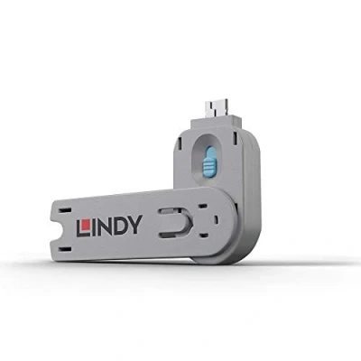Image of LINDY 40622 USB Type A Port Blocker Key, Blue