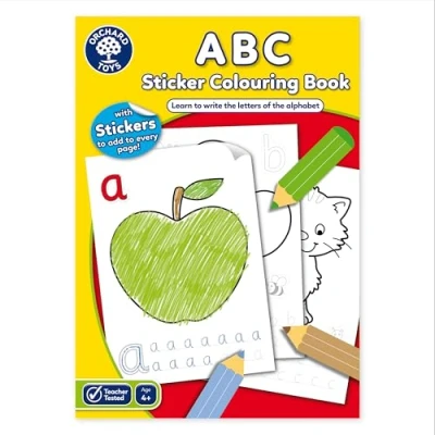 Image of Orchard Toys ABC Kids Colouring Book Sticker and Activity Books for Age 4+ Educational, Alphabet, Letter Tracing Children Learn to Write Activities A4