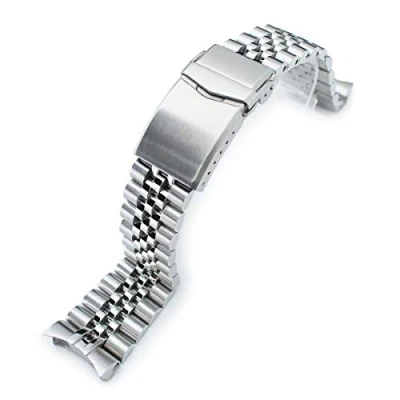 Image of 22mm Super J Louis 316L Stainless Steel Watch Strap for Seiko SKX007 Double V Clasp