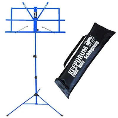 Image of Keepdrum MUS2 BL Music Stand Blue Easy to Assemble Childproof with Bag