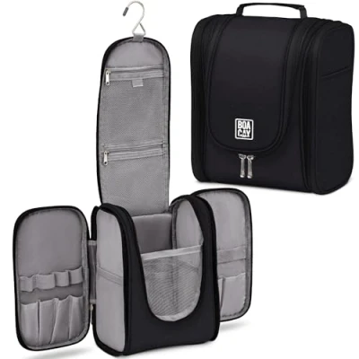 Image of BOACAY Hanging Travel Toiletry Bag for Women &amp; Men, Makeup Bag, Shower Wash Organiser Kit Cosmetics, Essentials, Accessories