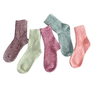 Image of ROSENICE Cashmere Socks 5 Pairs of Women Wool Thick Warm Winter Soft Solid Casual Sports