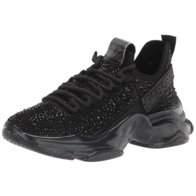 Image of Steve Madden Women&#039;s Maxima Sneaker, Black, 3.5 UK