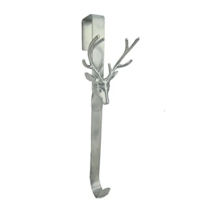 Image of Christmas Concepts® Metal Wreath Hanger Silver Deer Head Design 29cm