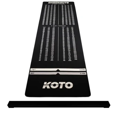 Image of KOTO Oche Carpet Checkout + 285 x 80 cm, Incl. Score Indicator, Non Slip Dart Mat, Professional Protect Floor and Darts