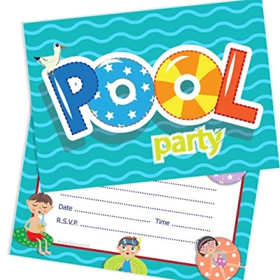 Image of Olivia Samuel 20 x Swimming Pool Party Invitations from Ready to Write with Envelopes