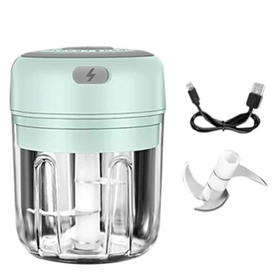 Image of 250ml Garlic Onion Ginger Chopper, Electric Masher Crusher Meat Mincer Grinder Used To Crush Garlic, Ginger, Chili Powder, Minced Meat, Etc Green