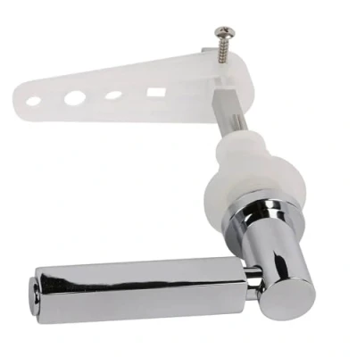 Image of URBNLIVING Universal Metal Chrome Plated Finish Toilet Flush Cistern Lever Arm Kit Handle Replacement for WC Toilets Flusher (Chrome Cube)