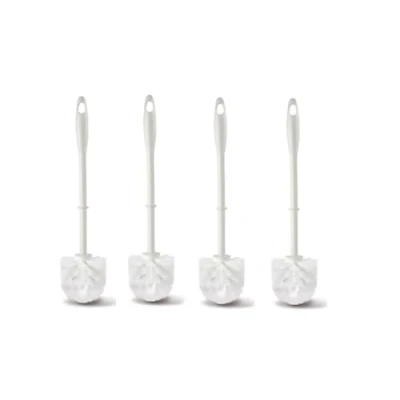 Image of 4 Pcs Toilet Brush With Water repellent polyester bristles(White)