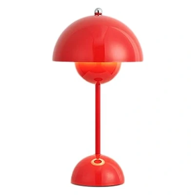 Image of USMEI LED Battery Table Lamp, Wireless, Touch Dimmable Mushroom Lamp with 3 Brightness Modes, Decorative Retro Desk for Bedroom, Office, Bars, Restaurants