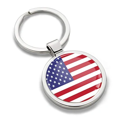 Image of Biomar Labs® 3D Metal USA National Flag Keyring Key Ring Accessories Men Women Keychain Gift KK 189