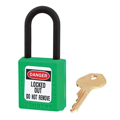 Image of Master Lock 406GRN Dielectric Thermoplastic Safety Padlock for Electrical Installation, Green, Shackle 3,8 x 2 cm