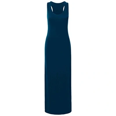 Image of New Women Ladies Jersey Long Summer Vest Racer Muscle Back Maxi Dresses Plus Size 8 26 Teal