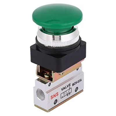 Image of 2 Position 3 Way Pneumatic Mechanical Valve MOV 03A G1/8&quot; PT Mushroom Push Button Switch Air