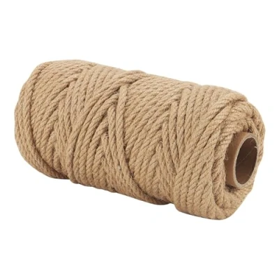 Image of TAICHEUT 6mm Natural Jute Rope, 328Feet/100m Braided Hemp Rope String, Twine Cord for Crafts Bundling Gardening