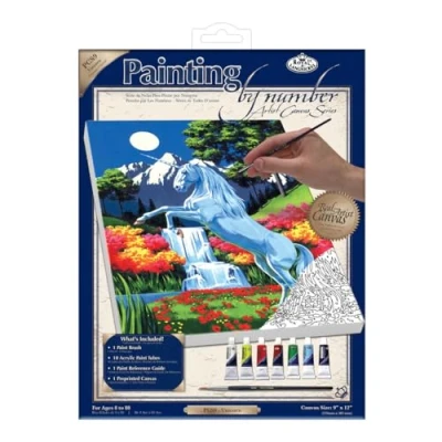 Image of Royal &amp; Langnickel Painting by Numbers Artist Canvas Series Unicorn Small Designed Set