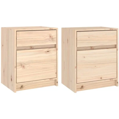 Image of vidaXL Bedside Cabinets 2 pcs 40x31x50 cm Solid Pinewood