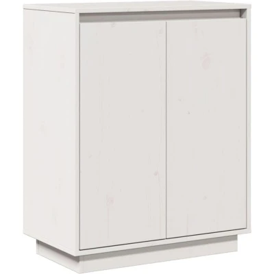 Image of vidaXL Sideboard White 60x34x75 cm Solid Wood Pine