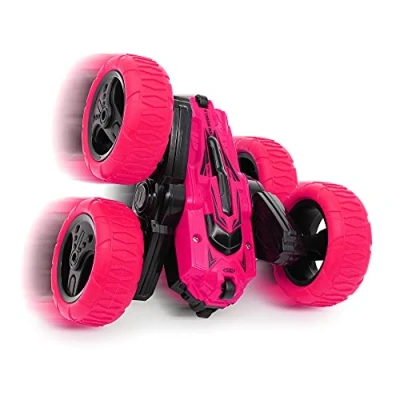 Image of CMJ RC Cars 360 Spin Attack Stunt Car Electric Race Car,Double Sided Rolling Rotation 4WD High Speed Off Road for boy Toys (Pink)