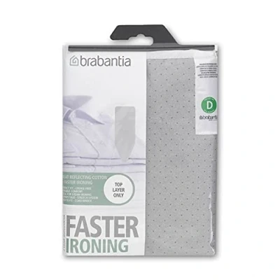 Image of Brabantia 2mm Built in Foam Ironing Board Cover (D Board/Metallised) Heat Resistant, Non Slip, Cord Fastener