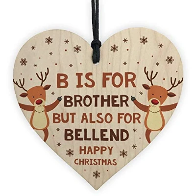 Image of RED OCEAN Funny Rude For Brother Novelty Wooden Heart Plaque Idea From Sister