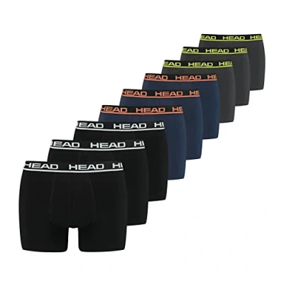 Image of HEAD Men&#039;s Boxer, Black/Blue/Grey, S (Pack of 9)