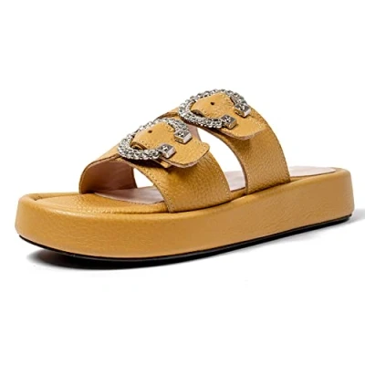 Image of L37 HANDMADE SHOES Women&#039;s It&#039;s Unusual Sandal, Yellow, 4 UK